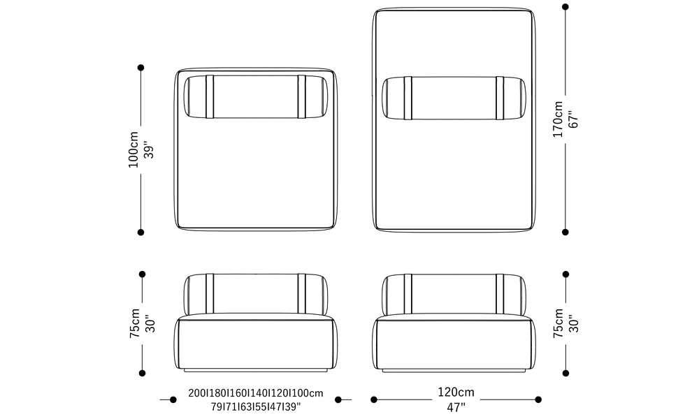 Imagen de las dimensiones completas del producto